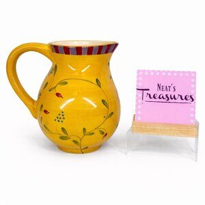 Signature Debby Segura OLIVIA Olive Branches & Vines Stoneware 68 oz Pitcher